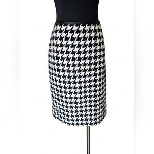 Talbots Black and White Houndstooth Pencil Skirt